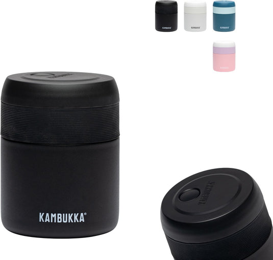 Kambukka bora - lunchbox - 600 ml - voedselcontainer houdt 9 uur warm 100 % lekvrij - matte black