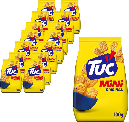 Tuc crackers mini original 14 x 100g - voor de borrel - zoutjes - mini crackers - snack - lekker bij de film