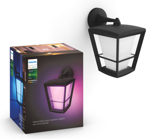 Philips hue outdoor econic downlight wandlamp white and color ambiance gëintegreerd led zwart 15w ip44