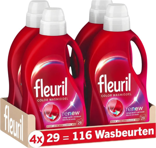 Fleuril color - vloeibaar wasmiddel - gekleurde was - 4x29 wasbeurten - voordeelverpakking