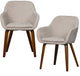 Vtwonen base eetkamerstoelen - velvet stof - zand beige - 80x58x58 cm - set van 2