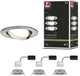 Paulmann led-inbouwlamp nova coin set van 3 zwenkbaar rond 84 mm 50° coin 3x6w 3x470lm 230v 2700k staal geborsteld