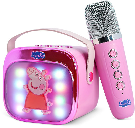 Otl technologies peppa pig - karaoke set voor kinderen - draadloze microfoon en speaker - met lichteffecten - stemvervorming