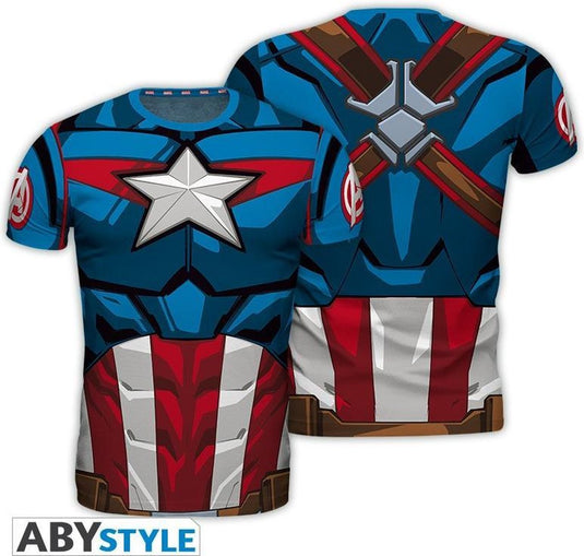 Abystyle marvel - cosplay captain america man's t-shirt - s