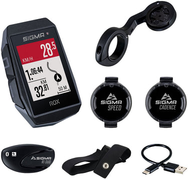 Sigma rox 11.1 evo gps hr + cad snelh set + sb gps+ant+ ble riem+usb-c