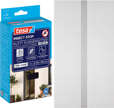 Tesa insect stop h l fly screen premium for doors - hor voor deur met klittenband, verwijderbaar, antraciet - 120 x 250 cm
