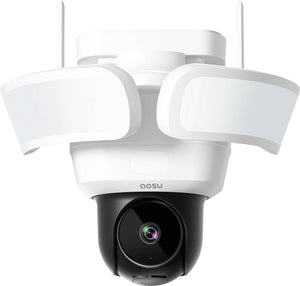 Aosu floodlight cam pro - 5mp beveiligingscamera - 360° zicht - ai-tracking - full-colour nachtzicht