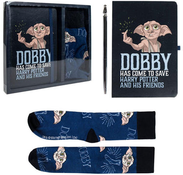 Merkloos sans marque harry potter schrijfwaren cadeauset dobby a5 notitieboek, pen en sokken