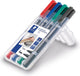 Staedtler lumocolor permanent duo - permanent marker met 2 punten ( f m) - box 4 st