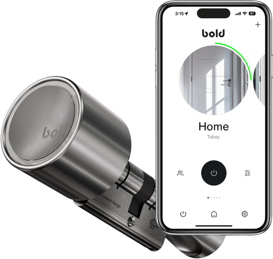 Bold security technology bv bold cilinder - bold smart lock sx-55 - slim deurslot - rvs - zilver