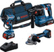 Bosch professional 18v toolkit - combiset - gsr 18v-45 + gws 18v-8 + gbh 18v-22 + 3x gba 18v 4.0 ah accu en gal 18v-40 lader
