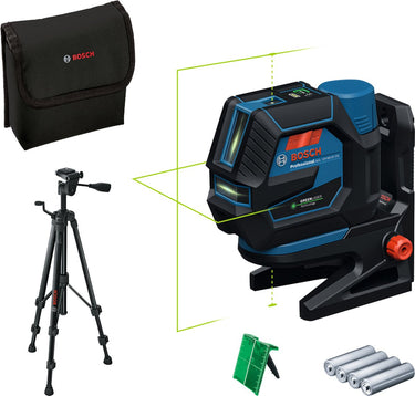 Bosch professional gcl 12v-50-22 cg - combilaser - inclusief 4x batterij - statief - laserrichtbord - roterende houder - batterij-adapter - tas
