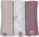 Lodger swaddler - hydrofiele doeken - roze - 70x70cm - 3 stuks - biologisch katoen