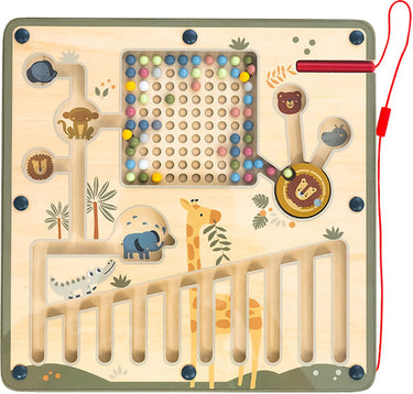 Playwood houten magneet labyrint safari montessori speelgoed 28x28cm.