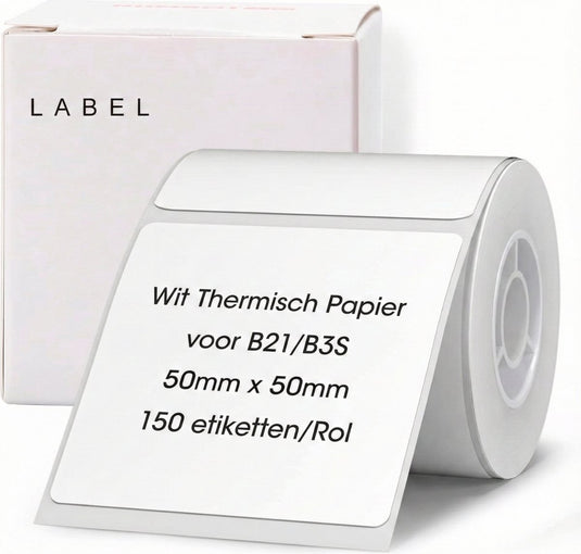 Niimbot labels - etiketten - voor b21(s pro) b1 b3s(pro) k3 b31 - 50 x 50 mm - 150 vellen - wit