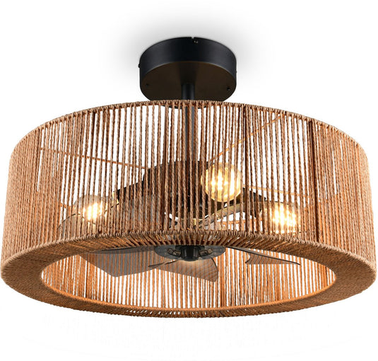 Rl live your light reality smillum - ventilator - natuurlijk - excl. 4x e27 4 w - afstandsbediening - 3 snelheidsinstellingen - in hoogte verstelbaar - zomer- en wintermodus