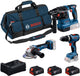 Bosch professional 3-toolkit 18v - gereedschap combiset - gsb 18v-65 - gbh 18v-22 - gws 18v-11 - 3x gba 5.0 ah - gal 12v 18v-80 lader