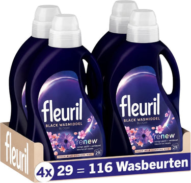 Fleuril black bloom - vloeibaar wasmiddel - donkere en zwarte was - intense geurbeleving - 4x29 wasbeurten - voordeelverpakking