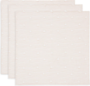 Jollein x nijntje hydrofiele doek small - 70x70cm - miffy stripe - biscuit - 3 stuks