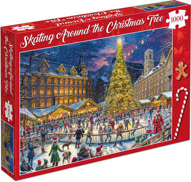 Tucker's fun factory kerstpuzzel - skating around the christmas tree - 1000 stukjes 68×49cm (b×h) - legpuzzels