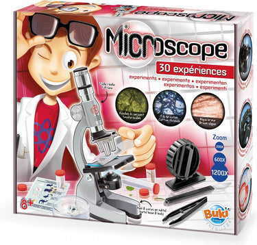 Buki france buki - microscoop voor kinderen - 30 experimenten - vergroting x1200 - educatief speelgoed