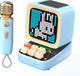 Divoom ditoomic - karaoke set - bluetooth speaker en microfoon - pixel art display - social media notificaties (blauw)
