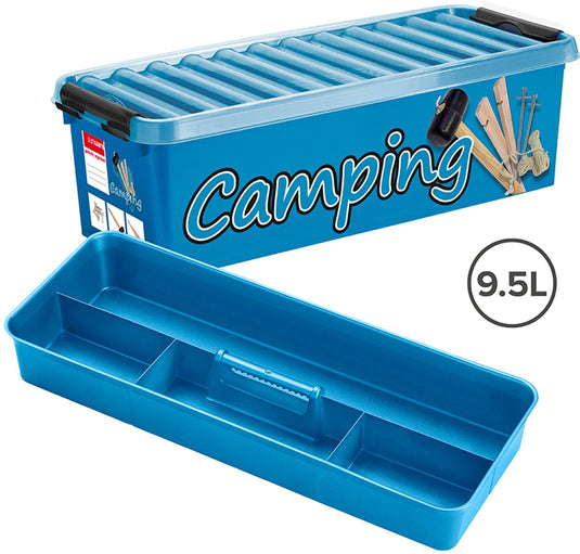 Sunware q-line camping box met inzet 9,5l - 48.5x19x14.7 cm - blauw zwart