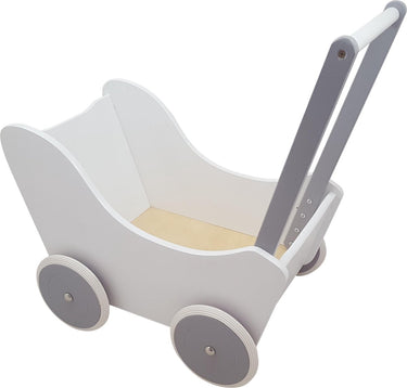 Playwood poppenwagen wit zilver
