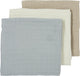 Meyco baby uni hydrofiele doeken - 3-pack - offwhite light grey sand - 70x70cm