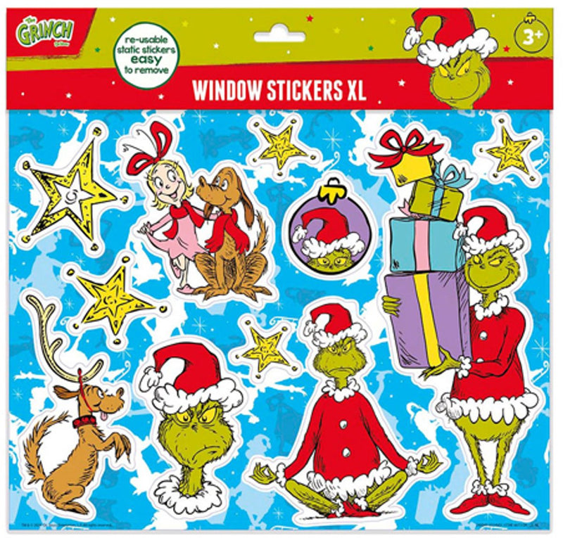 Load image into Gallery viewer, Totum the grinch raamstickers xl - verplaatsbare niet permanente herbruikbare stickers - creatief speelgoed vanaf 3 jaar raam deco

