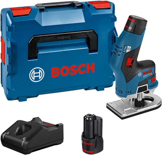 Bosch professional - accu kantenfreesmachine gkf 12v-8 2x 3,0 ah + lader gal 1230 cv