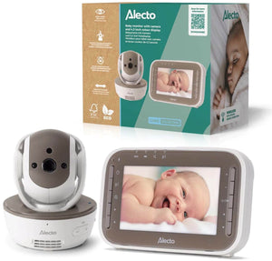 Alecto dvm200mbe - babyfoon met camera en 4.3 kleurenscherm, wit bruin