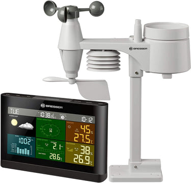 Bresser weerstation - met 5-in-1 multifunctionele buitensensor - regen- en windmeter - zwart