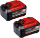 Einhell twinpack 5.2 ah accu - power x-change - 18 v li-ion - 2x 5.2 ah accu - max. vermogen: 1250 w - active accu management systeem