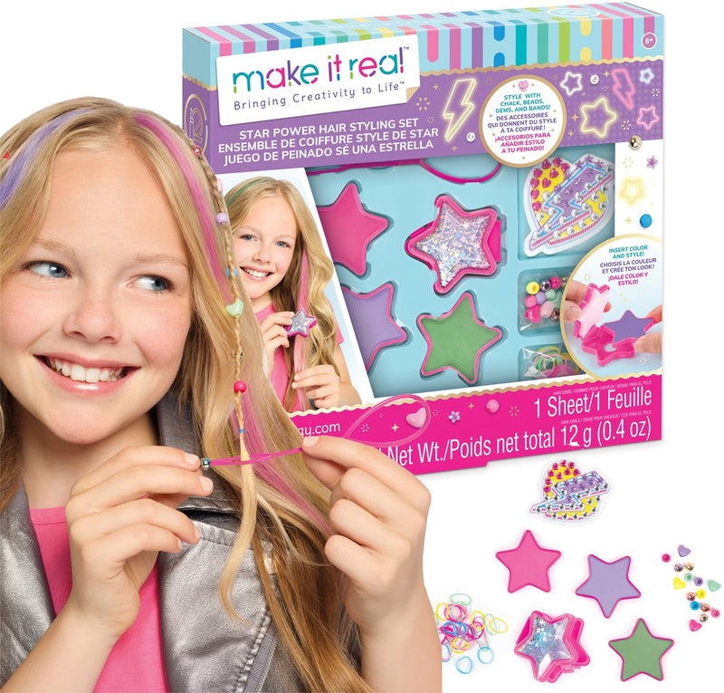 Load image into Gallery viewer, Make it real – star power hair styling set – mix match haarkrijt, haarjuwelen en kralen
