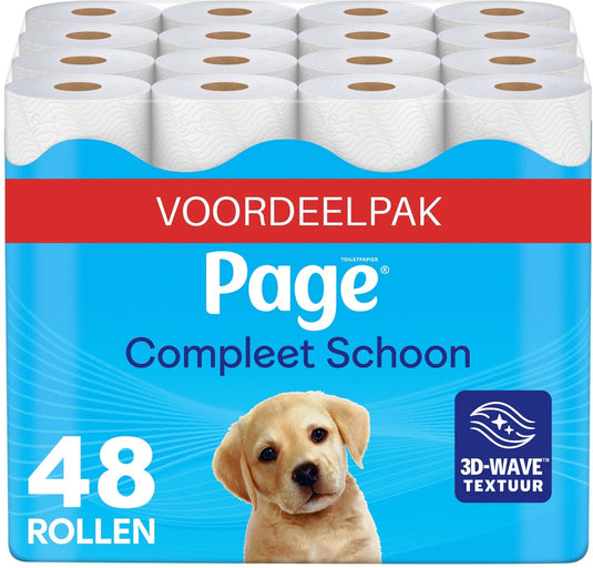 Page ® toiletpapier - compleet schoon wc papier - 48 rollen - voordeelverpakking