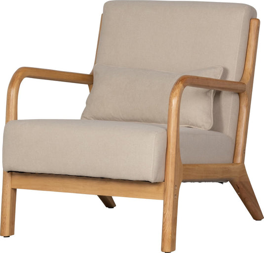 Woood mark fauteuil - stof - naturel - 75x67x82