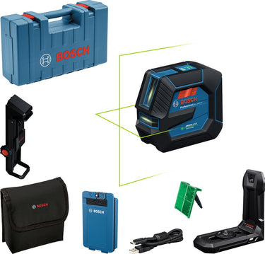 Bosch blauw gll 20-22 g lijnlaser | 1 x accu ba 3.7v li-ion 3.0ah xl | in koffer - 0601065602
