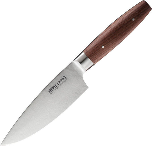 Gefu enno koksmes 15 cm – solinger staal – walnotenhouten handgreep – professioneel keukenmes – made in germany
