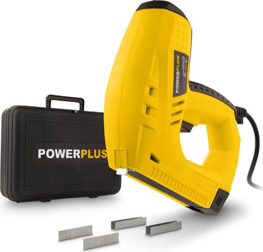 Powerplus powx13700 elektrische tacker - schietfrequentie: 20 min - incl. opbergkoffer, 200 nieten en 100 spijkers