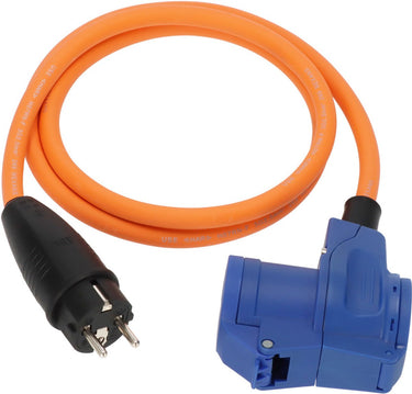 Brennenstuhl cee verloopkabel camping 1,5m kabel in oranje (randaardestekker en cee-hoekkoppeling incl. randaarde-combinatiestopcontact, 230v 16a, voor permanent gebruik buitenshuis, made in germany)