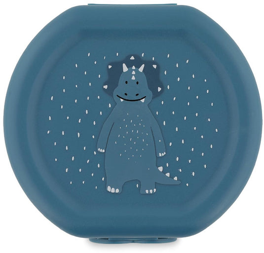 Trixie set van twee snackdoosjes met clip – mr. triceratops - makkelijk te openen – bpa-vrij – voor school en onderweg