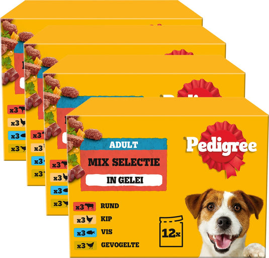 Pedigree hondenvoer - mix selectie in gelei - maaltijdzakjes - 48 x 100 g