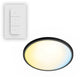 Philips led philips superslim all-in-one plafondlamp - met afstandsbediening - warmglow - 16w - extra warm- tot koelwit licht: 2200k tot 6500k - 29 cm - zwart - rond