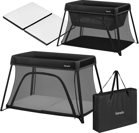 Lionelo alice – 3 in 1 baby bed, box en reisbedje – campingbed - matras met t25-schuim – 2 hoogteposities – lichtgewicht (5.5 kg) – compact opvouwbaar – ritssluiting – inclusief draagtas – afneembare wasbare hoes