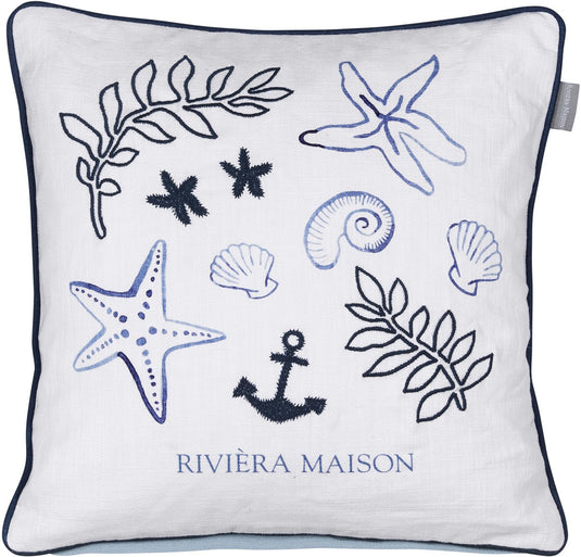 Riviera maison rivièra maison sail away cushion sierkussen - 45 x 45 cm cm - blauw