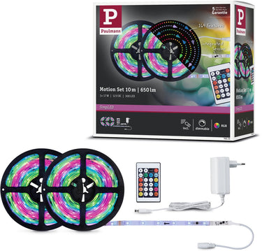 Paulmann simpled led strip 10 meter rgb motion - plug play set - 17w - 12v - wit - kunststof