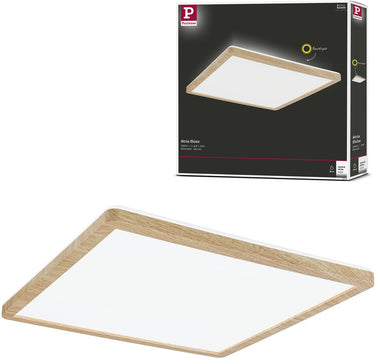 Paulmann led-paneel atria shine backlight ip44 hoekig 293x293 mm 16w 1600lm 3000k houtlook