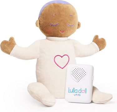 Lulla doll – doorslaappop met natuurlijke hartslag ademhaling - hartslag knuffel - slaaphulp - werkt tot 12 uur - vanaf 0 maanden - machinewasbaar - lilac