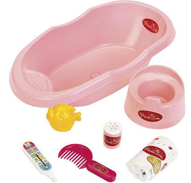 Klein toys princess baby coralie poppenverzorging - poppenbadje 41cm - incl accessoires - met potje - roze